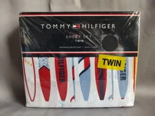 VTG Tommy Hilfiger - X-Long Twin & Twin Sizes 3PC Sheet Set- "Surfs Up"- NIP