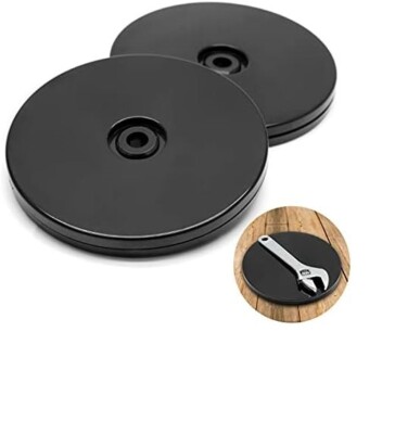 Jersvims 2Pcs 6 Inch Acrylic Turntable Platter Black Turntable Organizer Roun...