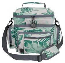 KOOZIE Large 2 Compartment Cooler Lunch Bag Double Decker Insulated - Tropical