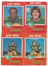 1971 OPC CFL EDMONTON ESKIMOS 4 CARD BARGAIN LOT - EX/NR MINT   LT102