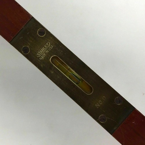 Vintage STANLEY Level 24” Tool No 0 Cherry Wood Brass USA Woodworking Man Gift
