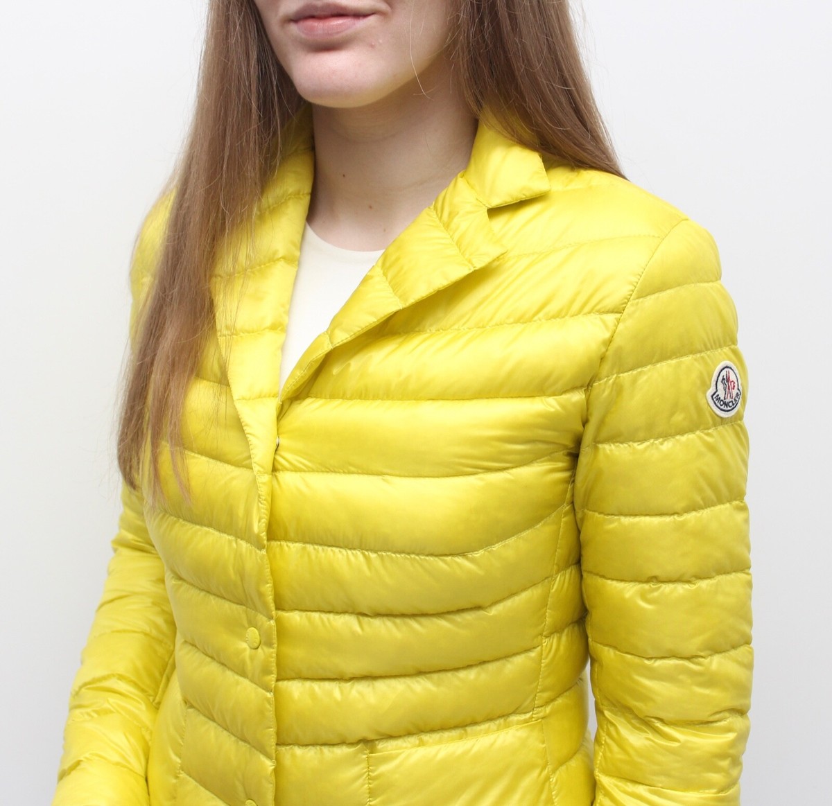 ジャケット MONCLER Woman Jacket Yellow Cream 1A00006597YD 04A Women's MONCLER Lisette Quilted Down Puffer Jacket