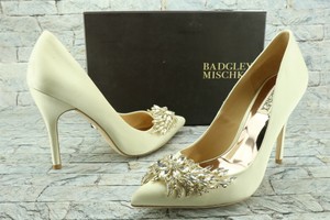 ivory satin pointed heels