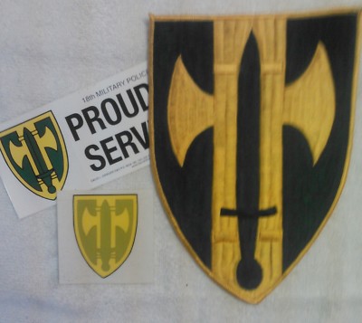 fMilitary USArmy Large 100% Emb'd 18th MP Bde  patch