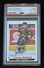 CONNOR McDAVID ROOKIE 2013 SI for Kids 1st Ever Card Erie Otters NHL Rare PSA 8