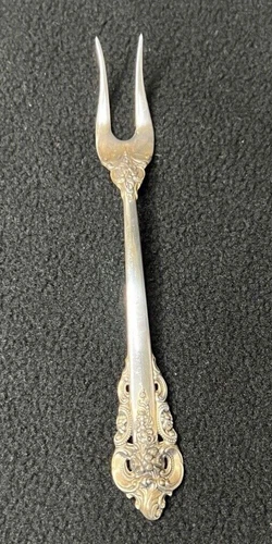 Wallace Sterling Grande Baroque Pickle / Olive Fork  2-Tine Vintage