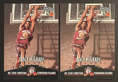 2) 1997 SCORE BOARD TRACY MCGRADY #48 BASKETBALL ROOKIES RC MT