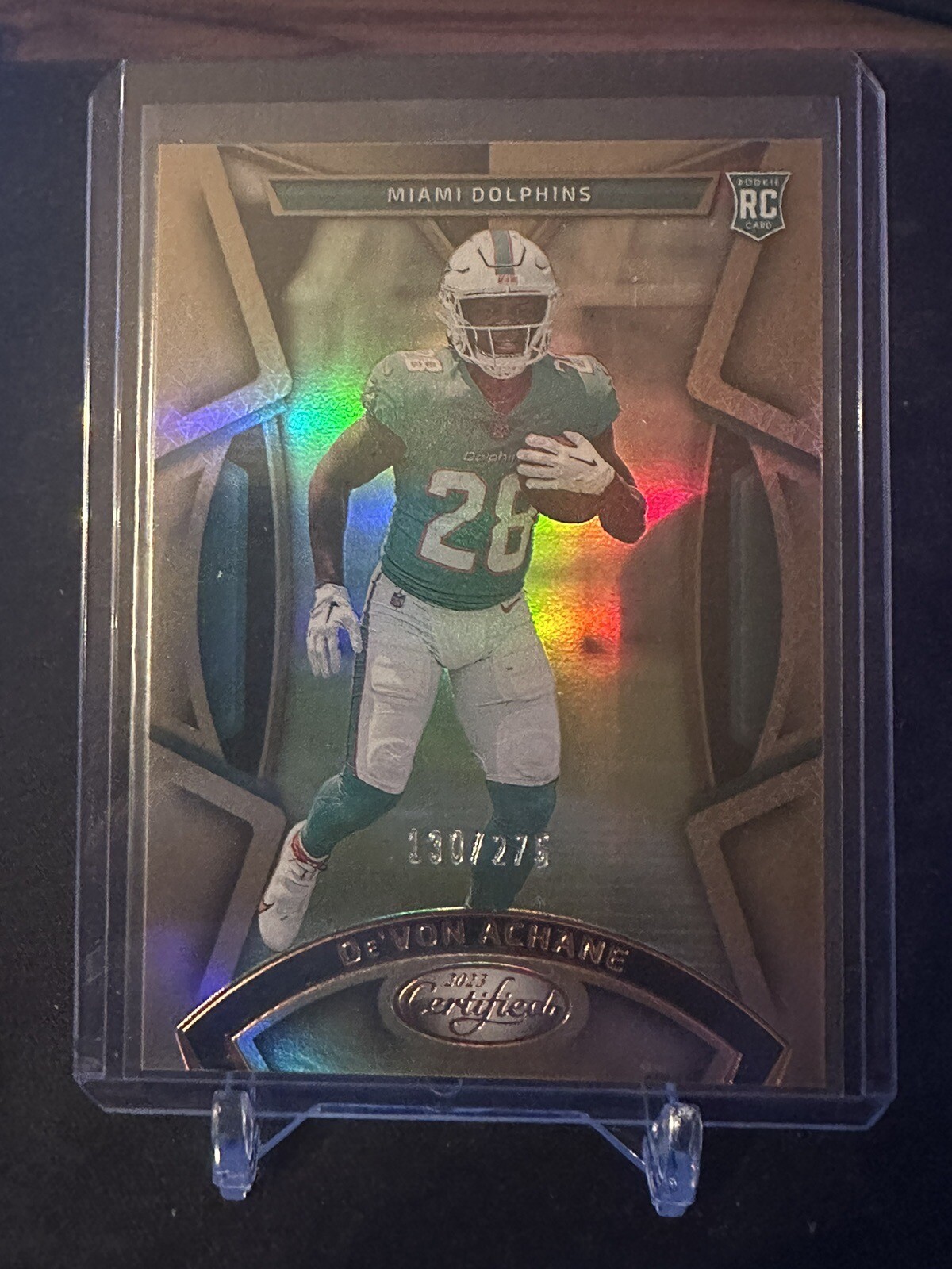 2023 Panini Certified De'von Achane Bronze Mirror #130/275 RC Miami Dolphins