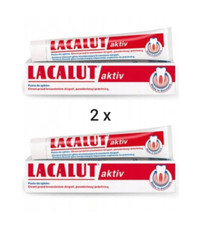 2 x Lacalut Aktiv Toothpaste Preventing Bleeding Gums 75ml 82.60 per litre