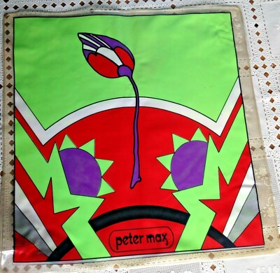 Vintage Peter Max TULIP Blow Up Pillow - New Old Stock - 1960's Original
