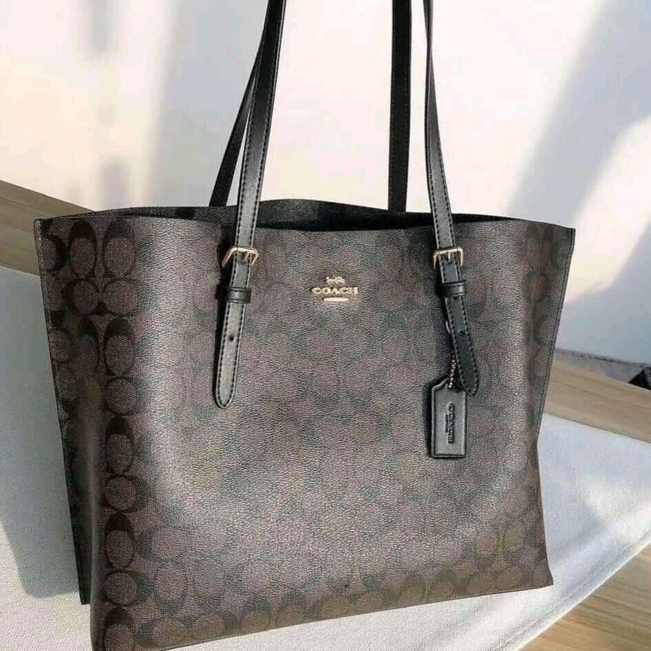 coach mollie tote in signature canvas