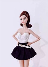 Miniature Dolls Dress fit 1/6 Scale Fashion Royalty Poppy Parker Corset Skirt