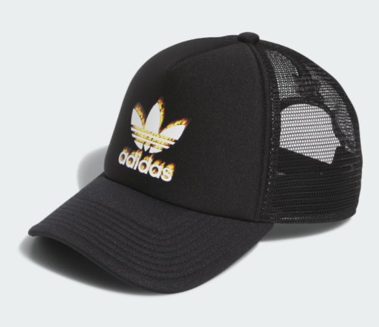ADIDAS Originals Trefoil Fire Trucker Hat Cap • Black IQ5512 Unisex NEW