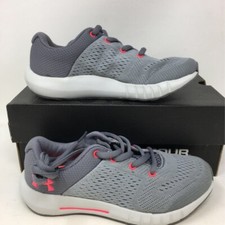 Under Armour Girls Gps Pursuit Running Shoes Athletic Mesh Fabric Gray 12K New