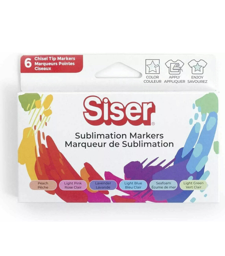 -6 Iron-on Heat Transfer Markers For T-shirts -pastel