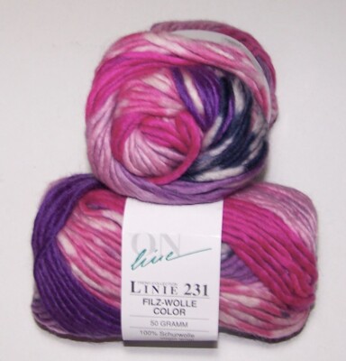 10 balls of On Line Linie #231 FILZ WOLLE DESIGN COLOR Bulky 100% Wool Yarn #216