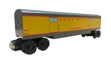 Wooden Whittle Shortline Railroad UNION PACIFIC Baggage TRAIN CAR Pony Express