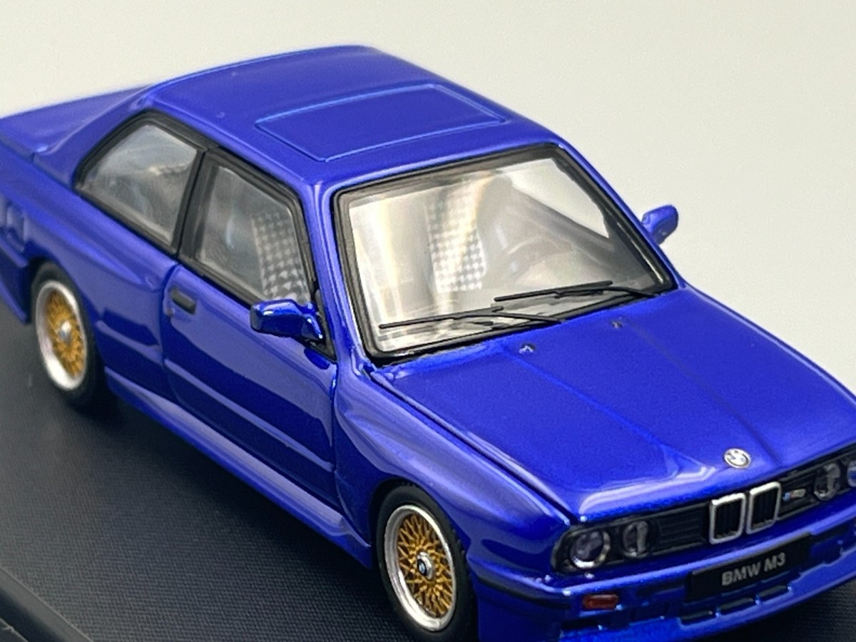 BMW E30 M3 Sport Evolution Blue 1/64 scale Mortal Model with case
