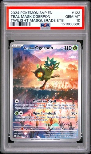 2024 POKEMON SVP EN-SV BLACK STAR PROMO #123 TEAL MASK OGERPON PSA 10