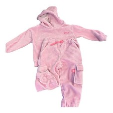 Juicy Couture Pink Velour Hoodie and Pants Set Sz 18M