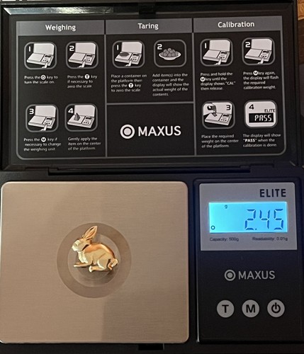 Rabbit Bunny 18K 750 Yellow Gold 2.45 Grams Tie Pin/Tack | eBay