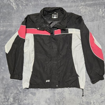 VTG Tattoo Sno Men's Ski Snowboarder Jacket Size XL Black/Pink/White Full Zip