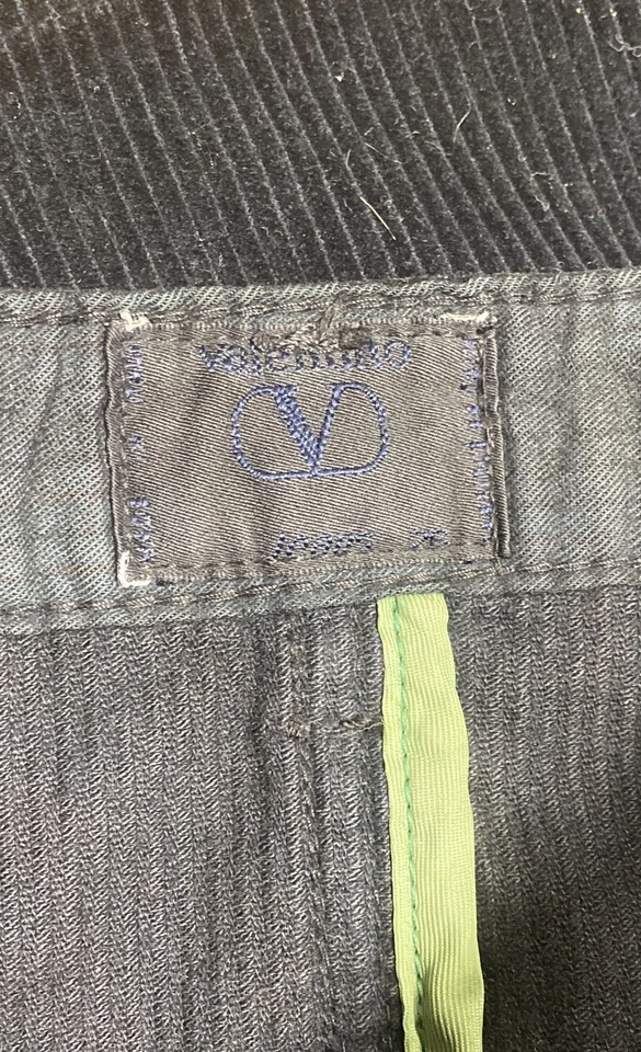 Valentino Mujer Vintage Años 90 Negro Pana Cintura Alta Lápiz Falda Etiqueta 44 25"W Foto 4 de 4