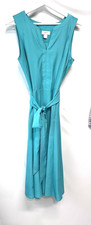 Loft A Line Turquoise Fit & Flare Dress Colorful Spring Summer Dress 8