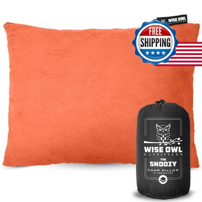 Wise Owl Outfitters Memory Foam Camping Travel Pillow for Airplane, Car, Backpac