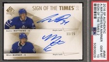Auston Matthews Dual Rookie Autograph Sign Of The Times PSA 10. Marner 2016-17