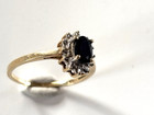 Vintage 10k 2-Tone Gold Sapphire & 12 Diamond Floral Cluster Ring Size 6.5  1.5g — photo 10