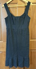 Ann Taylor LOFT Dress 100% Cotton Tank dress With Ruffle Black Women’s Size 8