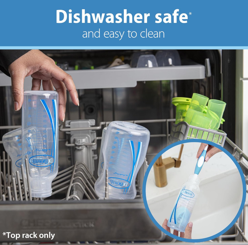 Dr. Brown's Natural Flow Anti-Colic Options+ Narrow Baby Bottle, 8 oz/250 mL 4pc