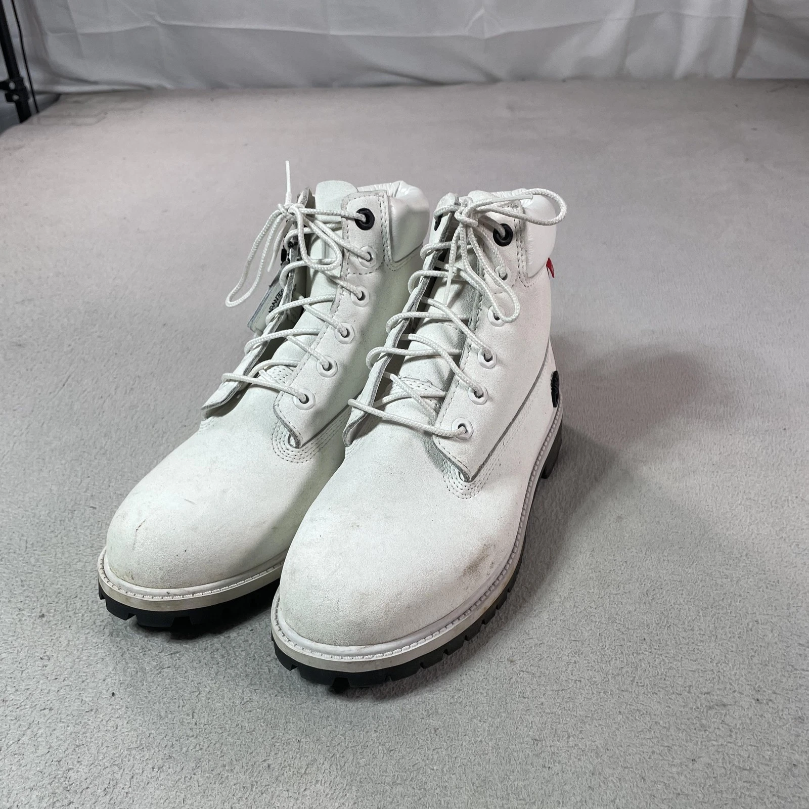 Timberland Boots Mens Size 6 White Helcor Leather Insulated Snow Hiking EU 39