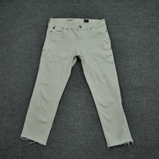 AG Adriano Goldschmied Jeans Womens 28R 28 White Cropped Raw Hem The Stilt