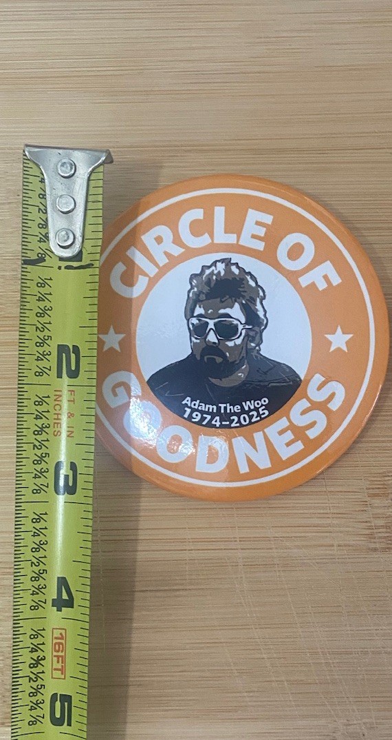 Adam The Woo 3” Memorial button