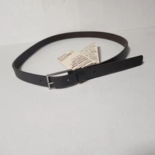 Vegetable Tanned Leather Narrow Belt Adjustable One Size Dark Brown