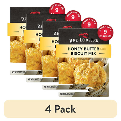 (4 pack) Red Lobster Honey Butter Biscuit Mix, Honey Butter Flavored, Homemade B