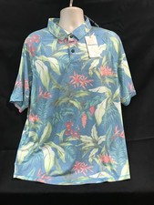 Tommy Bahama Big Tall Men's Size 1XLB Blue Botanical Print Lush Hour Polo 128