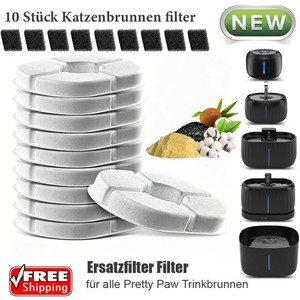 24 Stuks Filterwattes Voor Kattenfontein – 12+12 Vervangingsfilters Compatibel Met PrettyPaw, Valuas E.a.