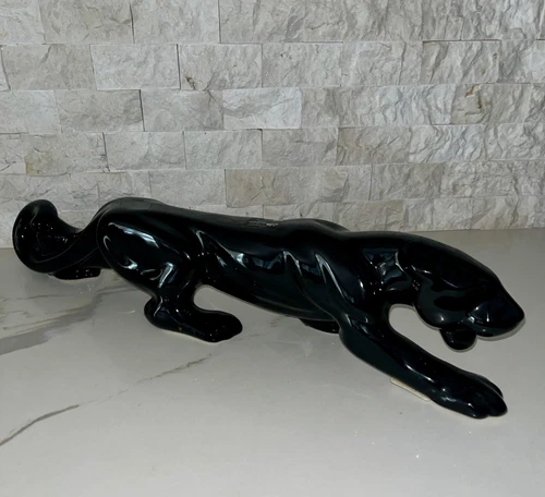 Royal Haeger Stalking Black Panther 24” Large Cat Sculpture Figurine Vtg MCM USA