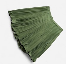Esprit Pleat Skirt Vintage 90's Green Elastic waist Sz L