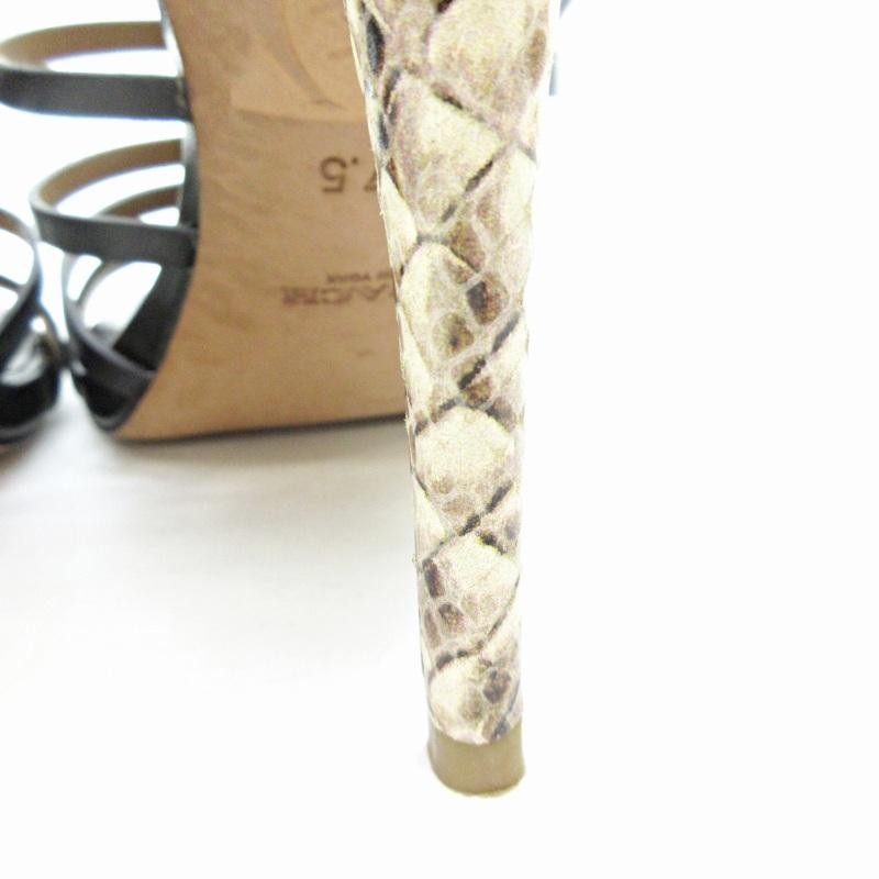 Coach Python Strap Sandals Mules Pumps Black 37.5… - image 4