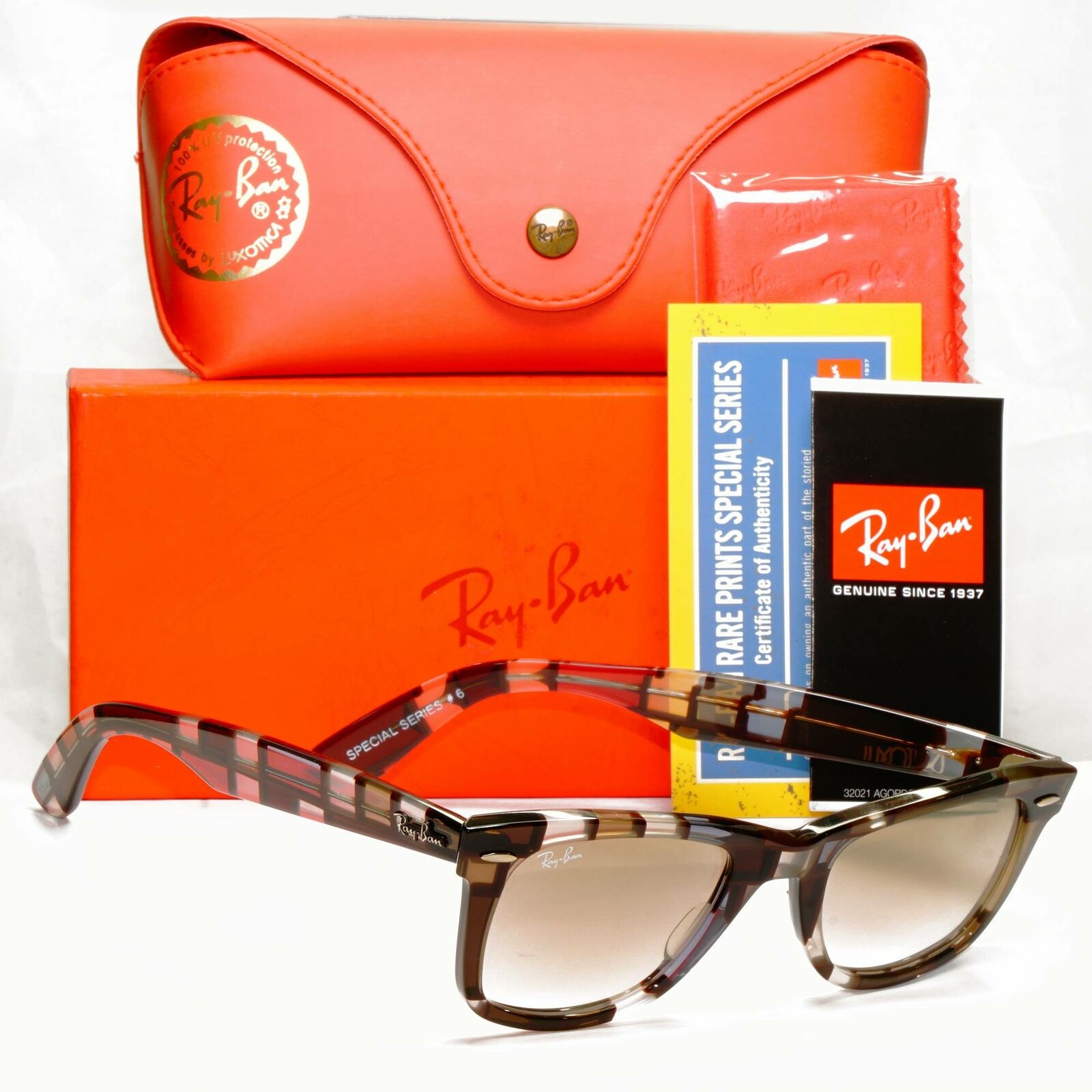 Aan het water Zelfrespect Beugel Authentic Ray-Ban Wayfarer Rare Prints Series #6 Sunglasses RB 2140 1086/51  805289749554 | eBay