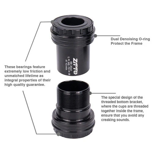 ZTTO BB30sh BB30 Counterlocking Center Shaft Threaded Screw-in Center Shafts - Picture 12 of 20