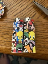 New 2 Custom Bic Lighters Looney Tunes Bugs & Gang Lighter Well Made! Collection