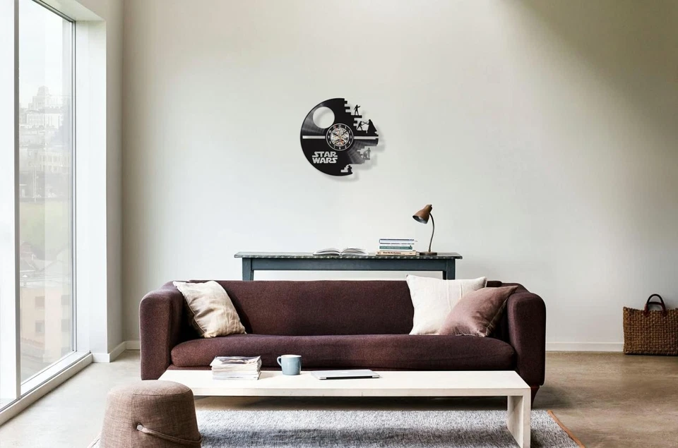 STAR WARS 12" Disco de Vinilo Diseñado Reloj de Pared Decoración Arte de Pared Decoración del Hogar Foto 2 de 3