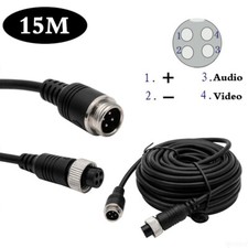 15M 4Pin Extension Video Cable For 4PIN Reversing Rear View Camera Truck