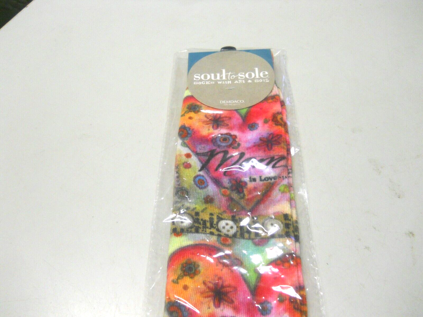 SAOLA Calze SOUL TO SOLE con Art & Soul Studio di DEMDACO ""MOM LOVE"" calzini equipaggio