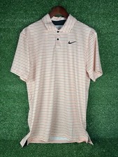 Nike Dri-FIT Tour Striped Golf Polo Men  s Medium Orange Shirt FD5931-812 NWT